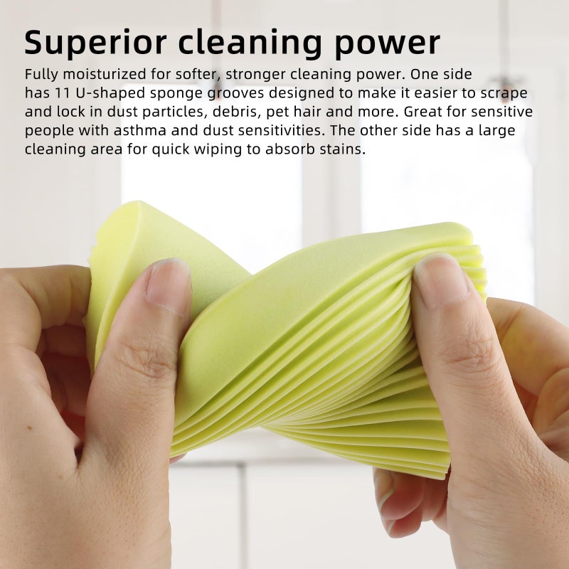 Motroce 6 PCS Damp Duster Sponge, Magic Sponge Eraser, Reusable Household Cleaning Sponge Tool for Cleaning Dishes, Blinds, Glass, Baseboards, Vents,Glass, Railings, Mirrors - Image 3